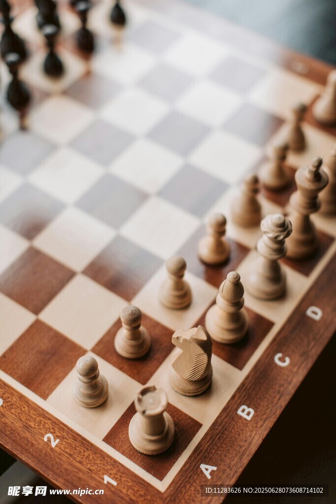 棋盘上的国际象棋棋子