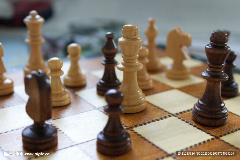 棋盘上的国际象棋棋子