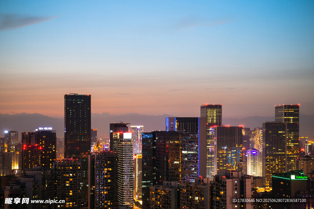 成都市市中心夜景