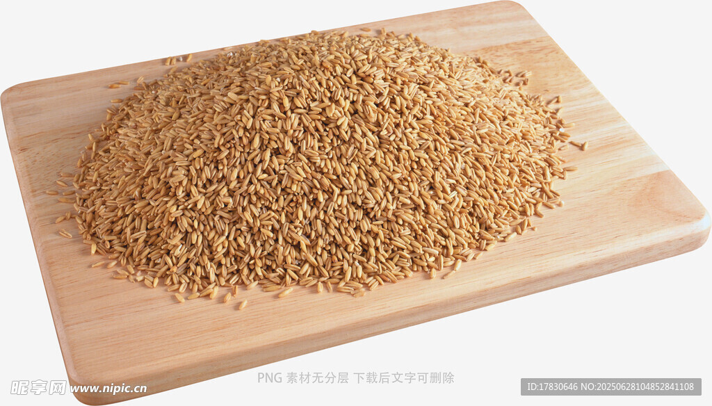 木板上的谷物颗粒