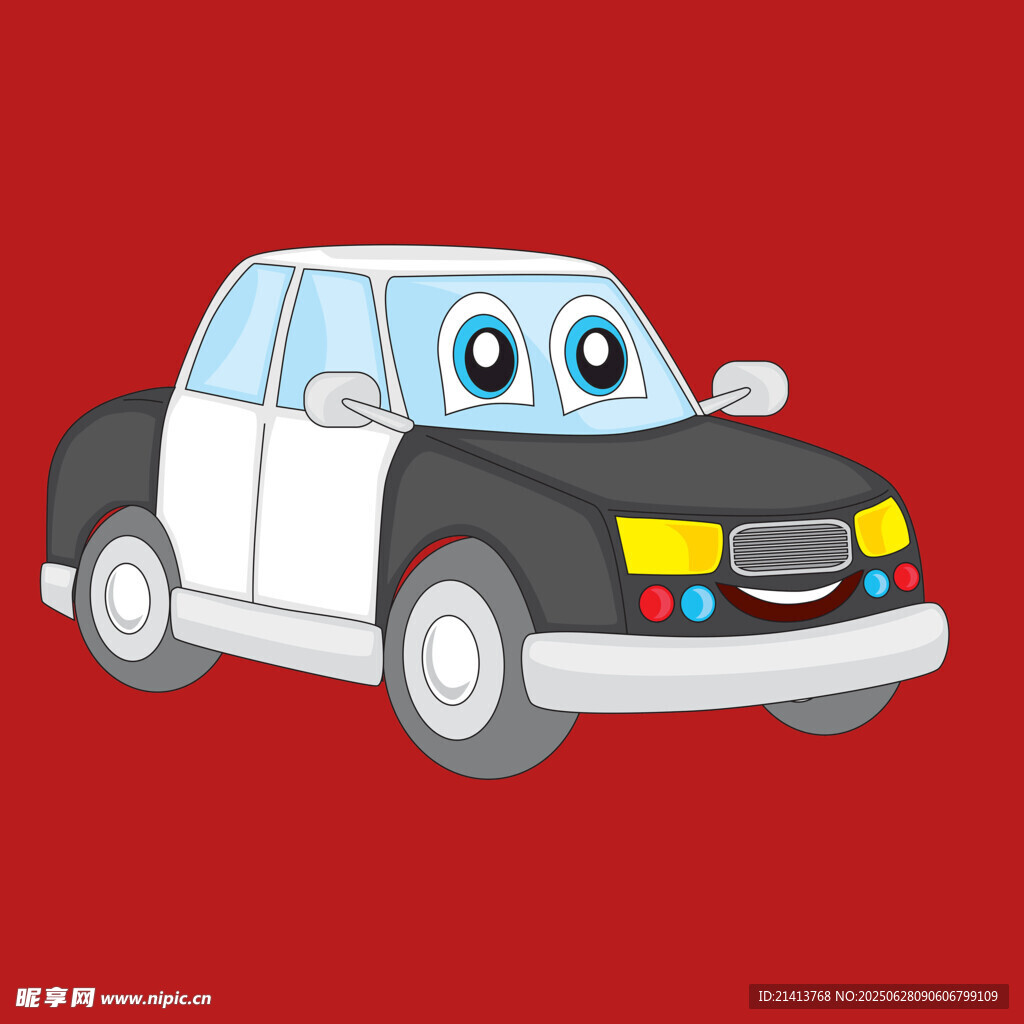 卡通警车形象