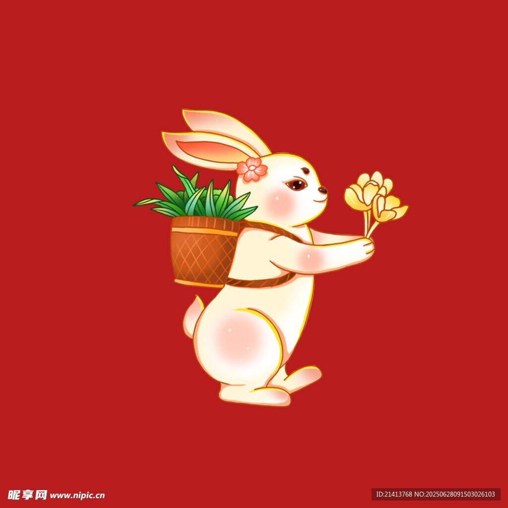 玉兔献花贺岁