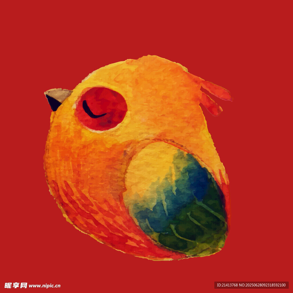 彩色小鸟插画