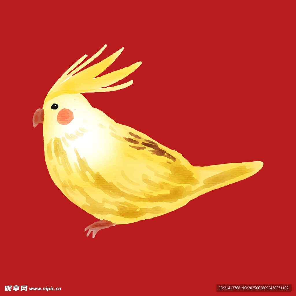 黄色凤头鹦鹉插画