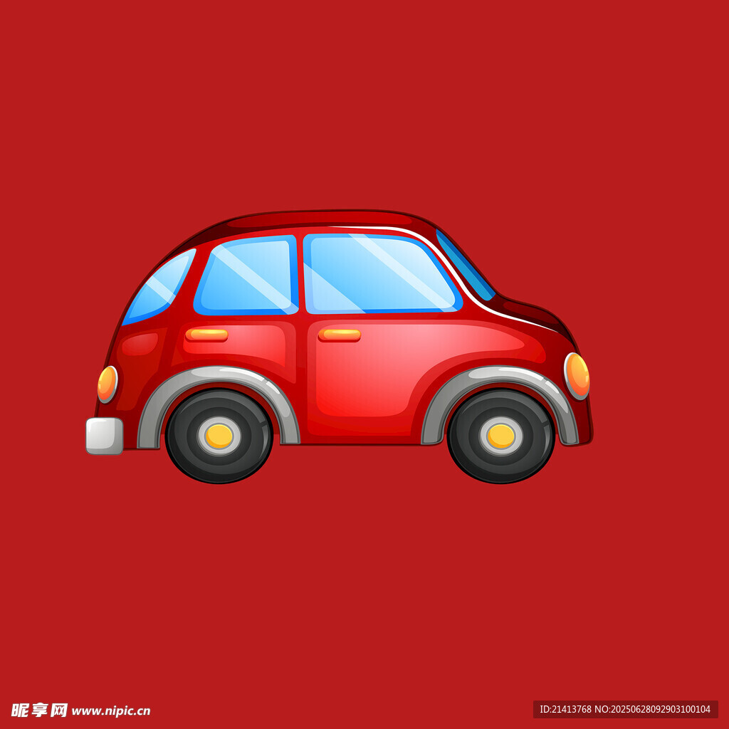 红色卡通小汽车