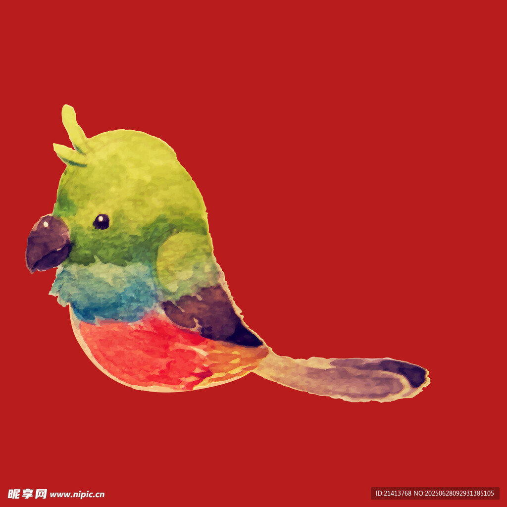 彩色小鸟插画