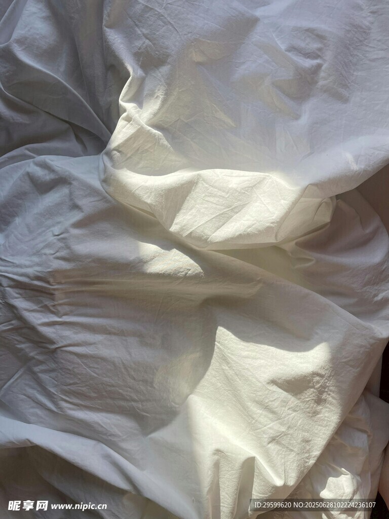 褶皱白色布料特写