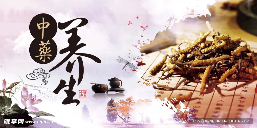 中国风中药养生展板