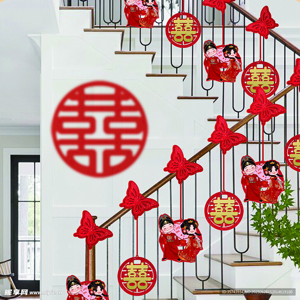 喜庆楼梯装饰洋溢中式浪漫