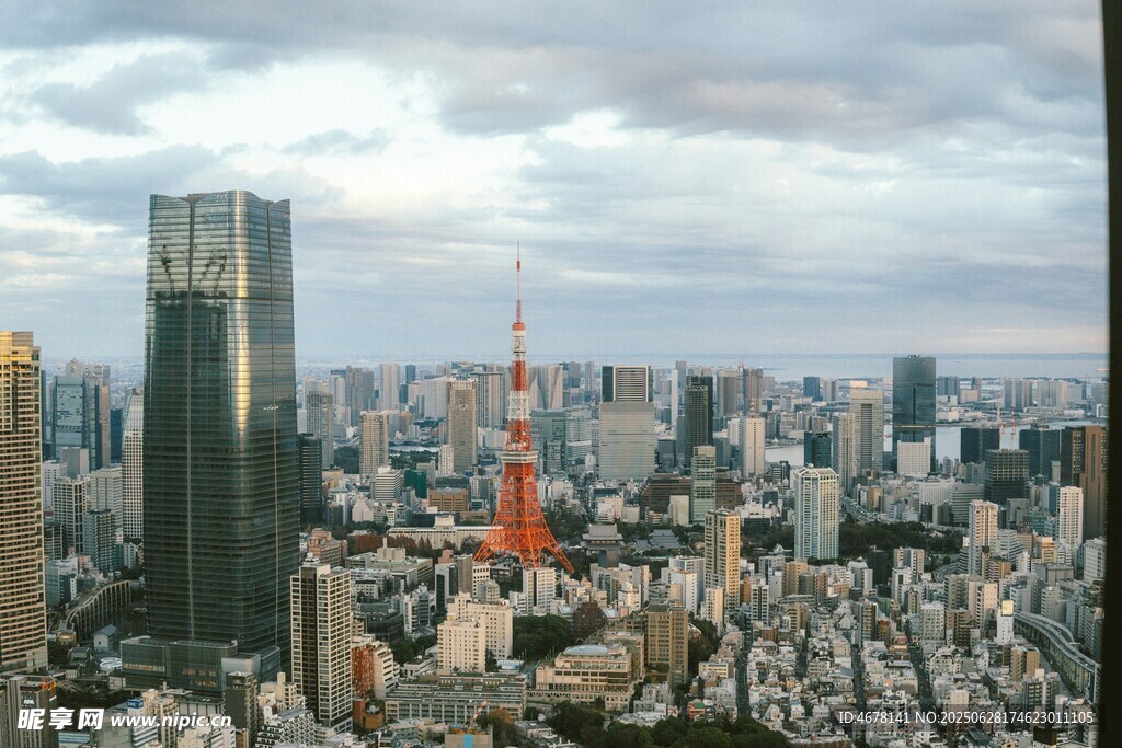 东京城市天际线俯瞰景观
