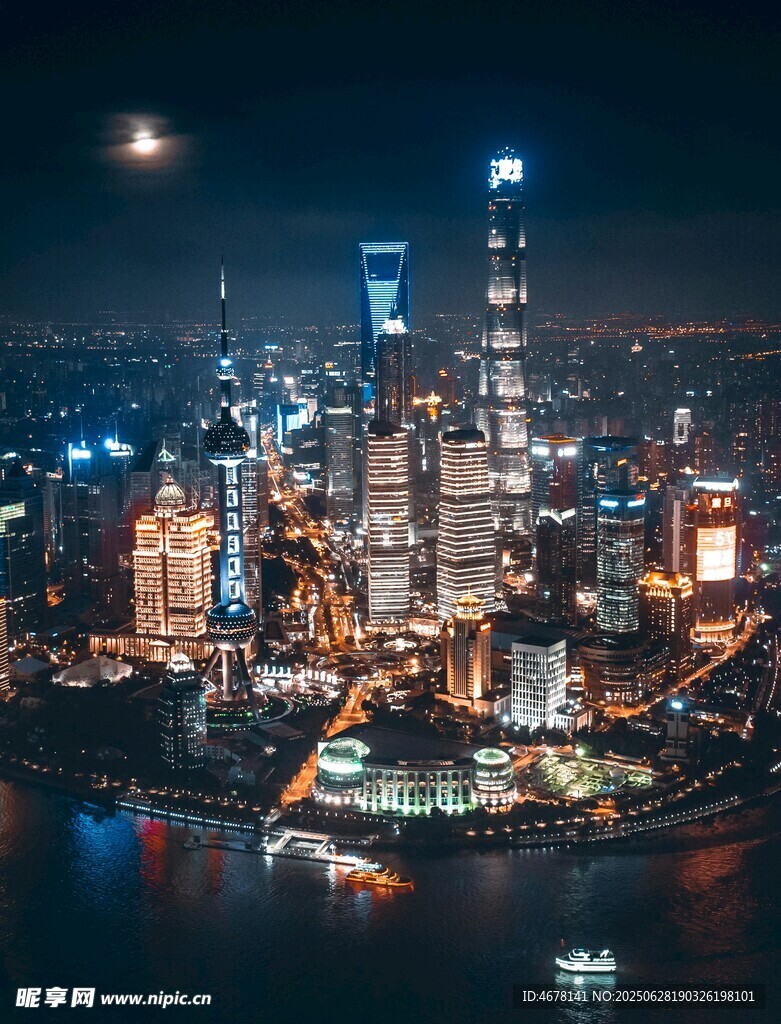 上海璀璨夜景俯瞰图