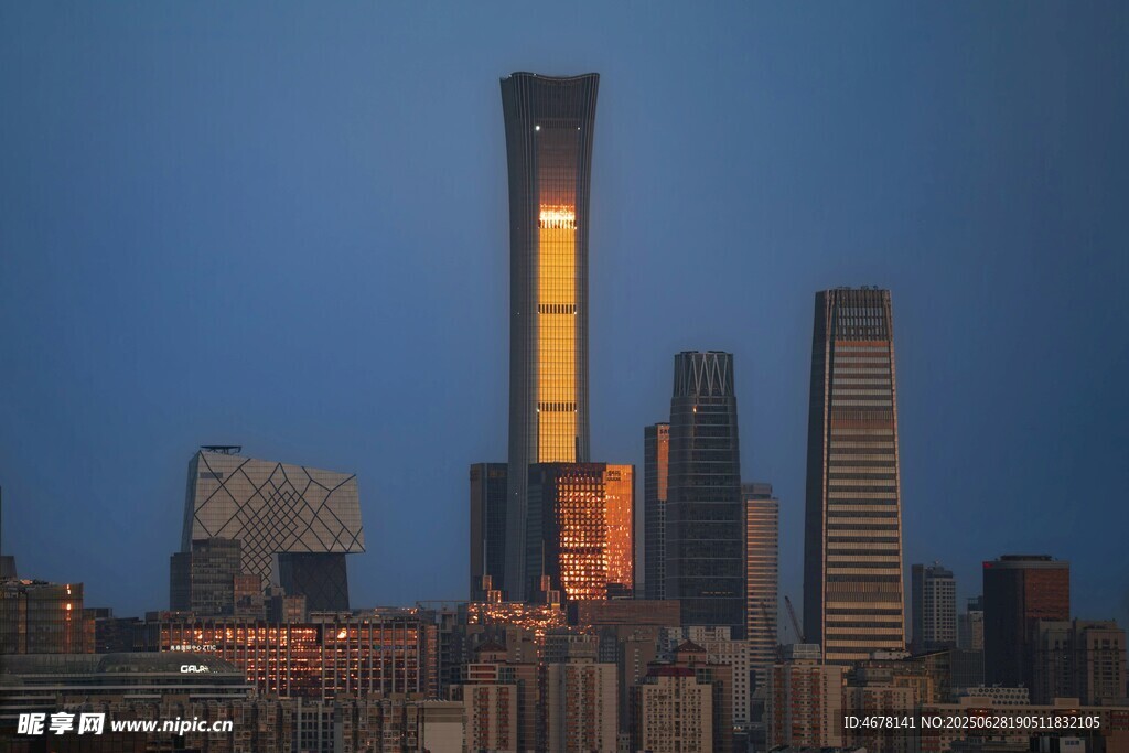 北京城市天际线中的地标建筑