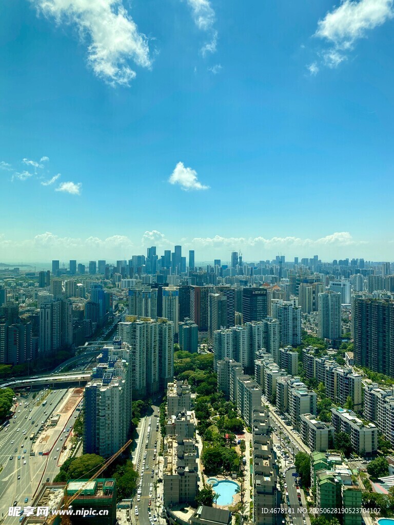 城市天际线俯瞰景观