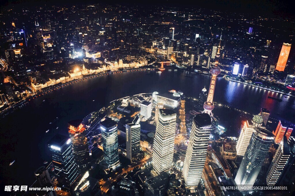 上海璀璨夜景俯瞰图