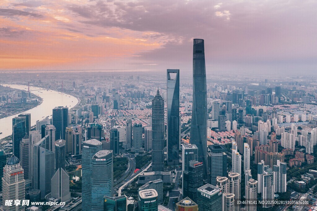 上海城市天际线壮丽景观