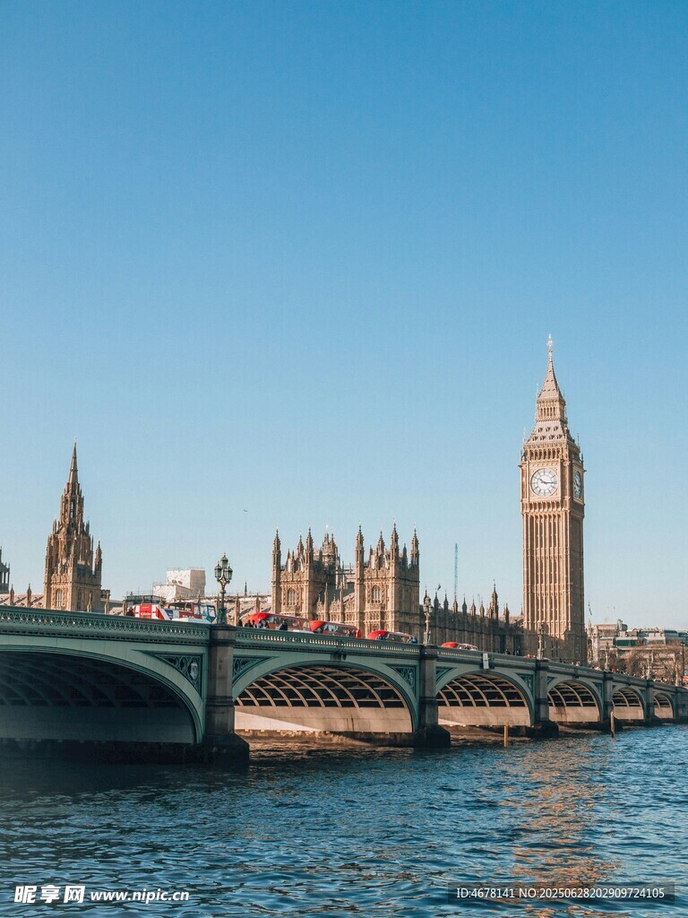 伦敦标志性建筑泰晤士河景