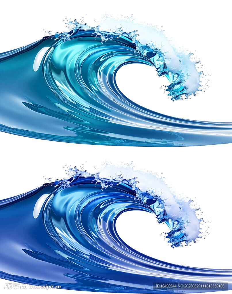 蓝色海浪图案
