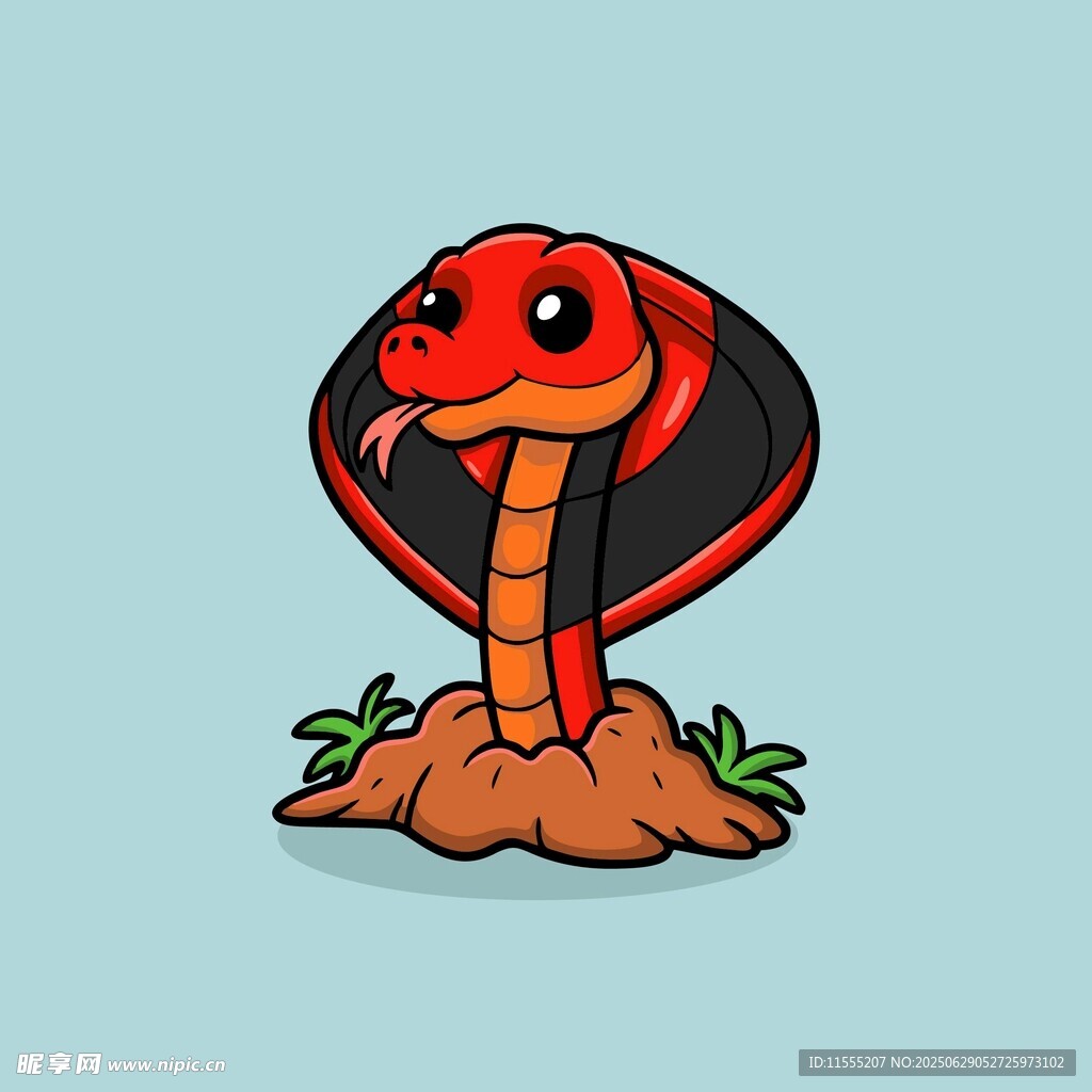 卡通眼镜蛇形象插画