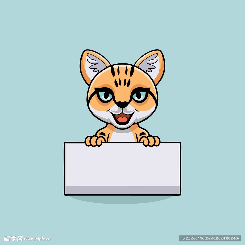 可爱小猫举牌
