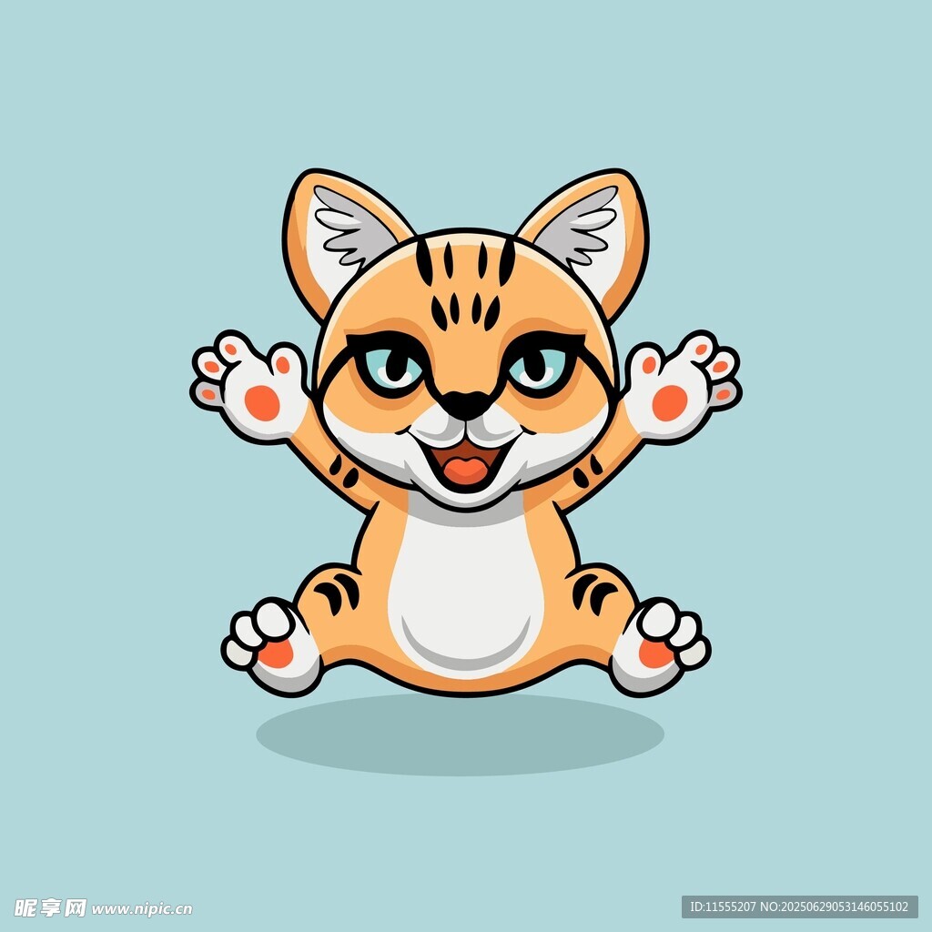 可爱小猫咪开心坐立