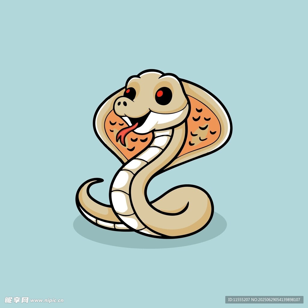 可爱卡通眼镜蛇形象