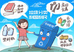 女孩助力垃圾分类新时尚