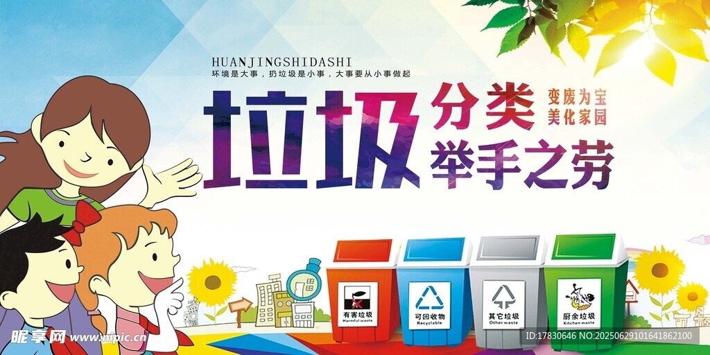 儿童参与垃圾分类活动