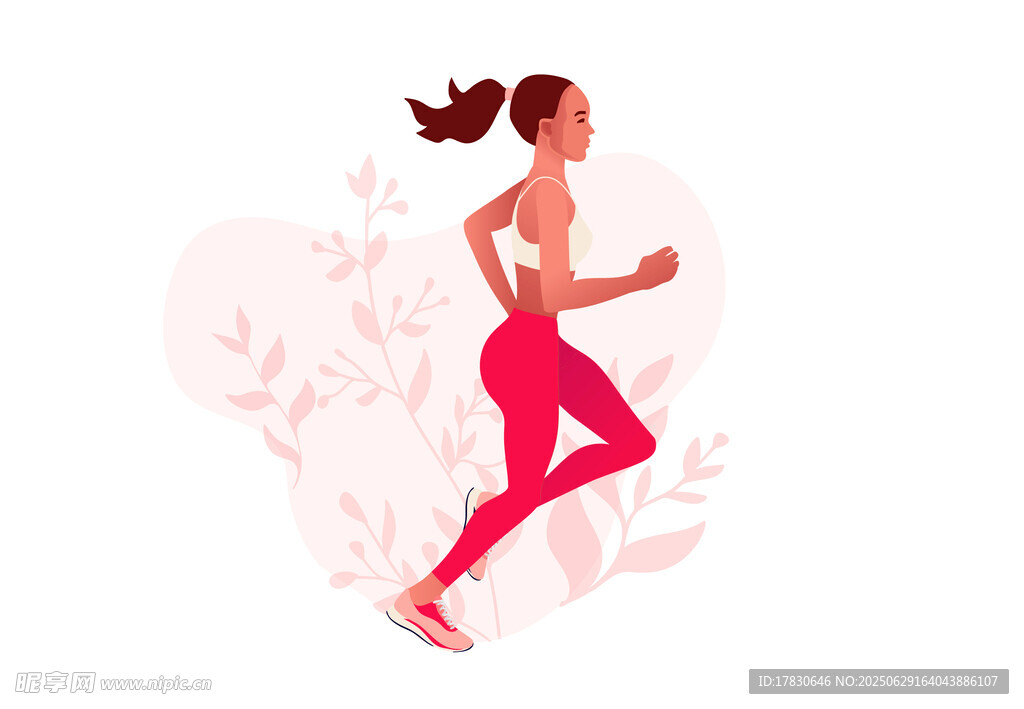 活力女性户外奔跑瞬间