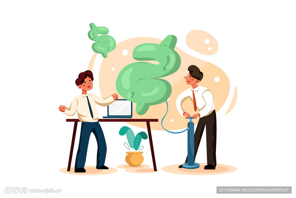 两人协作打造金钱绿植