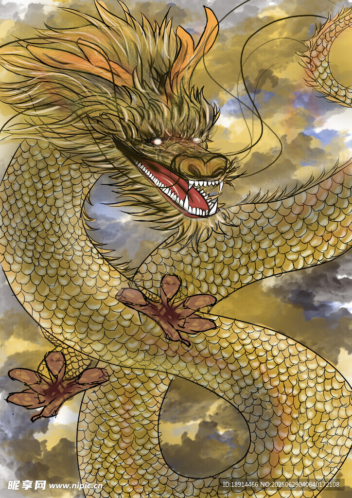 金色祥龙图