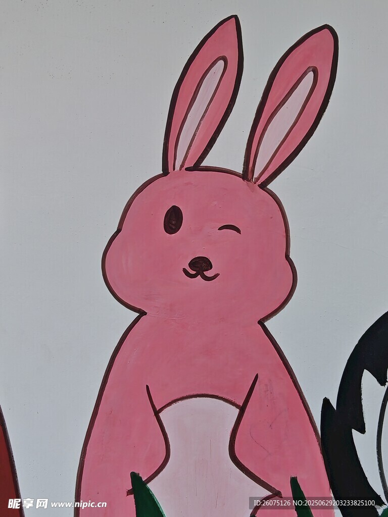 可爱粉色兔子卡通形象