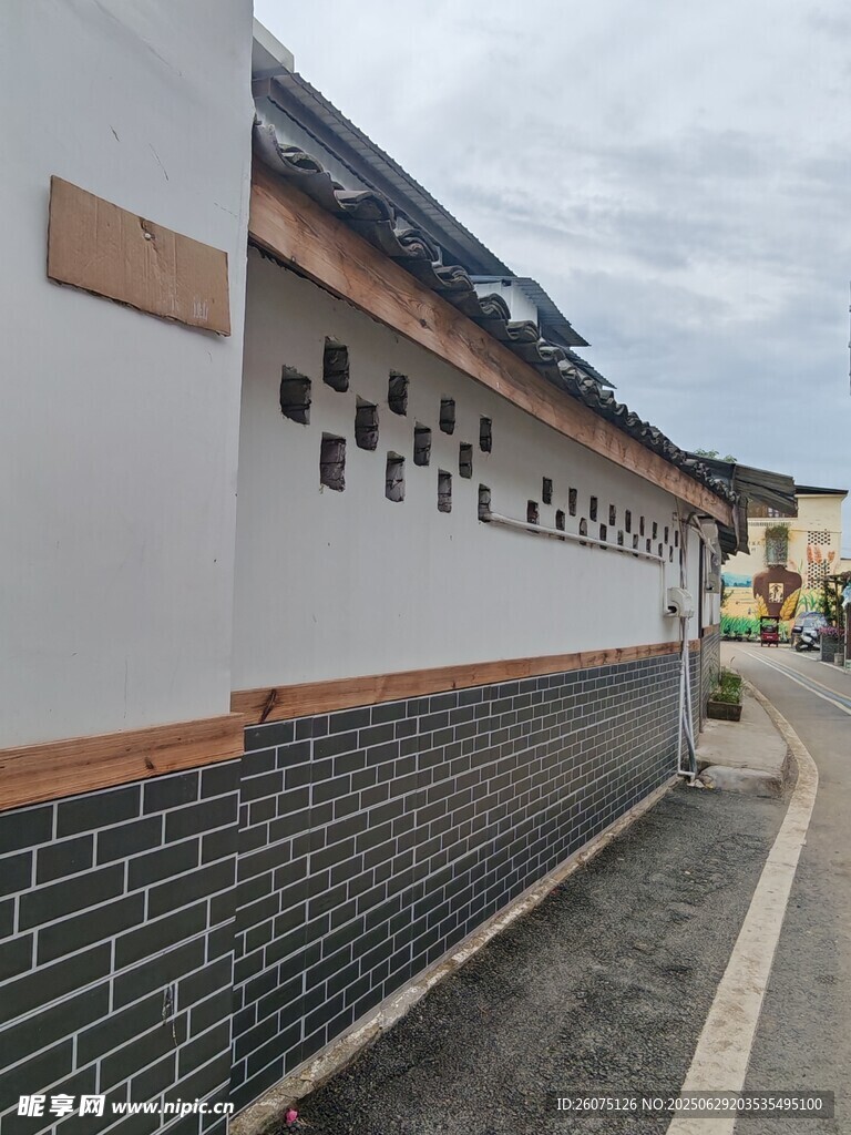 中式风格围墙建筑景观