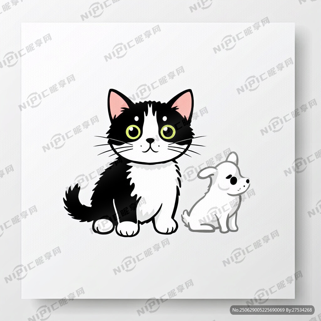 小猫小狗 矢量图片