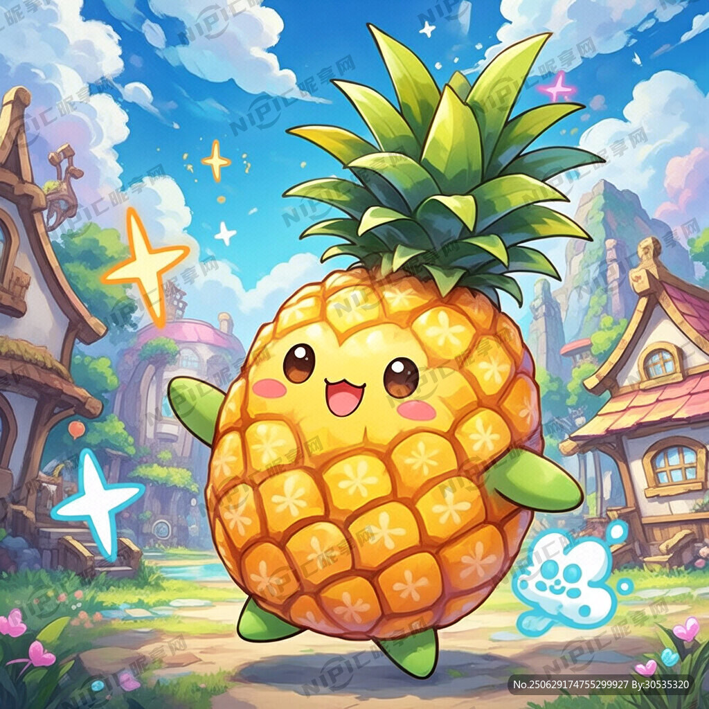 凤梨、活泼可爱