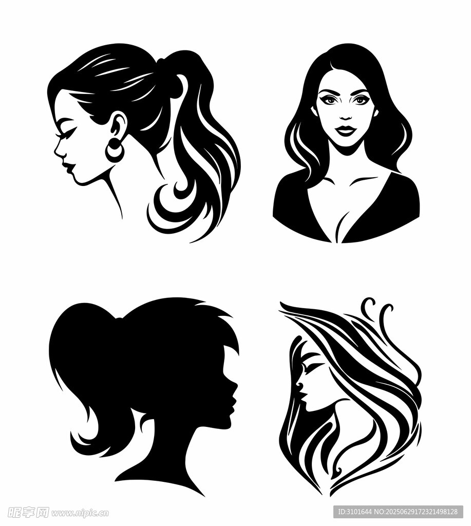 矢量女性头像