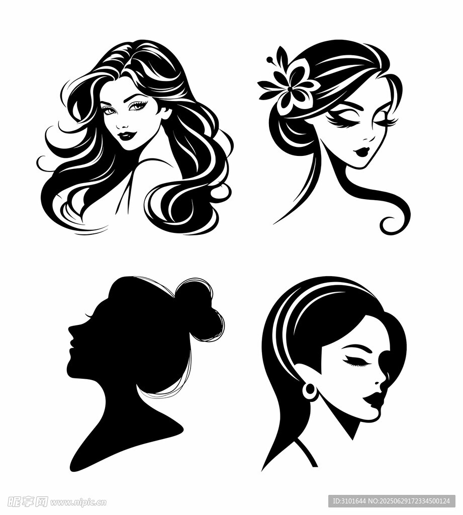 矢量女性头像