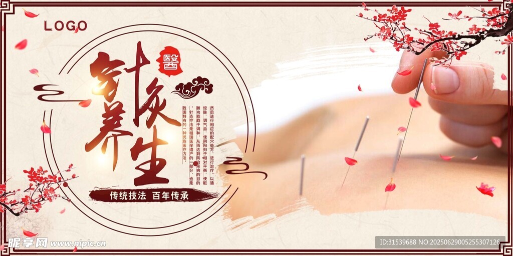 中国风中医针灸展板