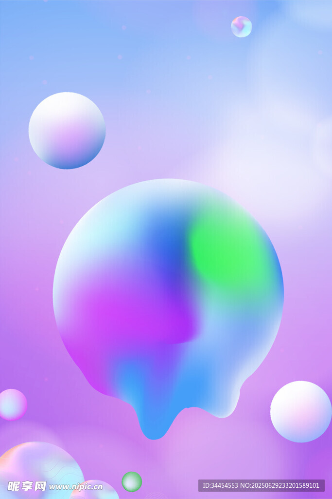 梦幻多彩流体气泡画面