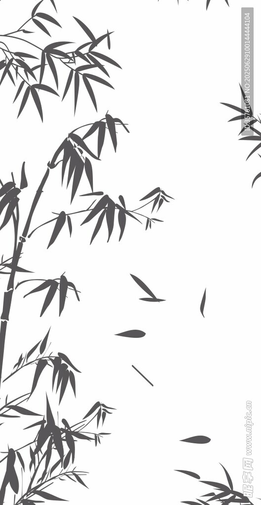 水墨竹矢量图