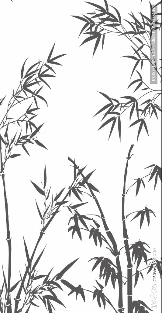 水墨竹矢量图