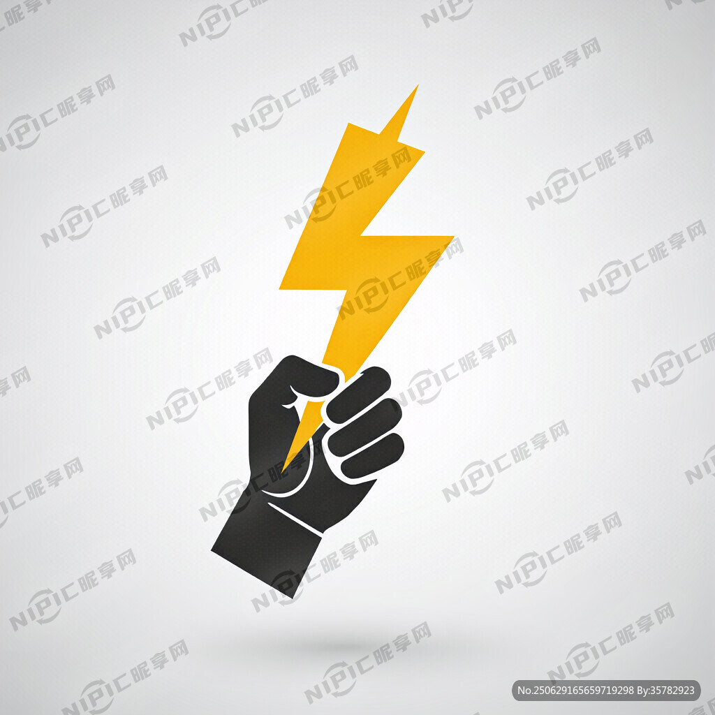 请帮我生成一个手握闪电的图案