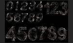 水花质感数字字体展示