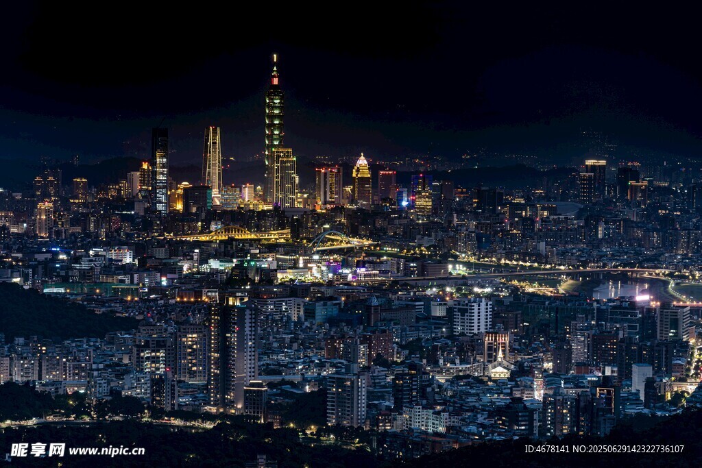 璀璨都市夜景俯瞰图