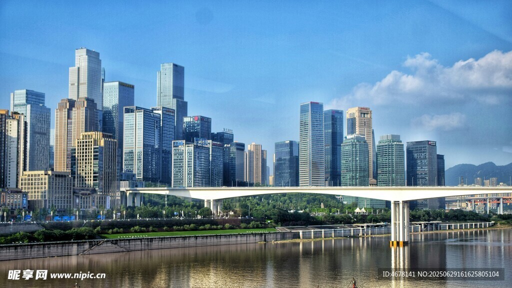 现代都市天际线景观