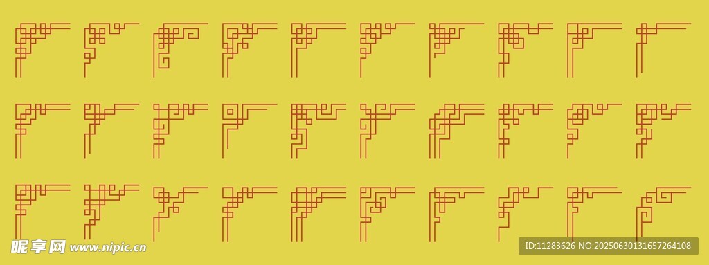 中式边角纹