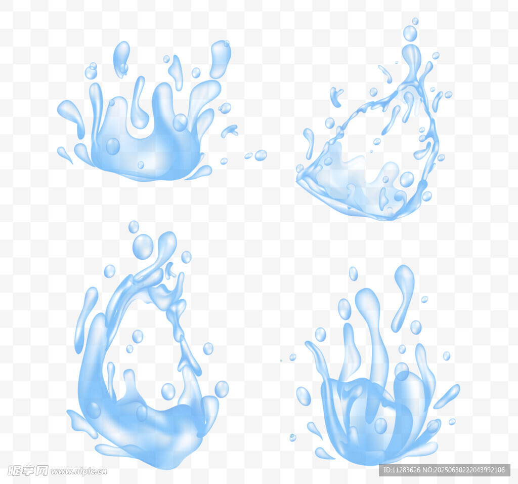 蓝色水花飞溅图案