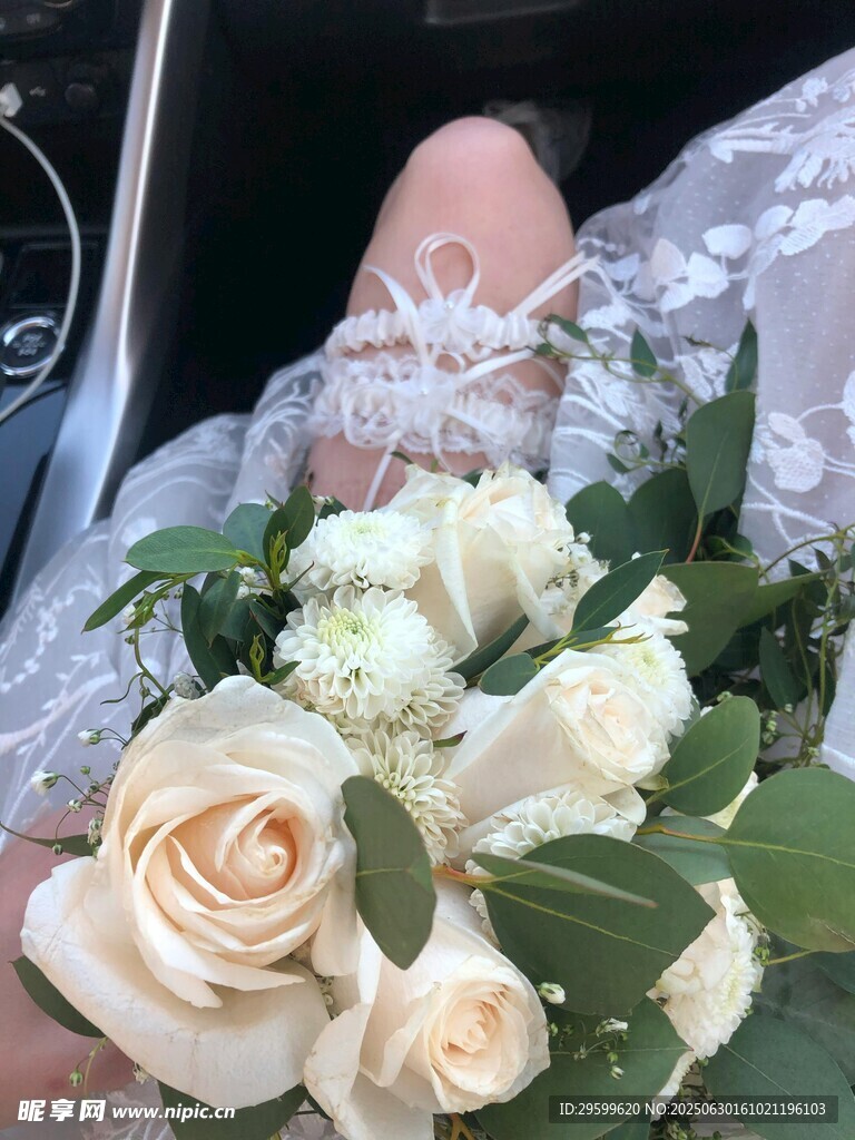 新娘手捧花特写