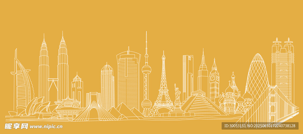 城市天际线轮廓图