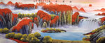 山林溪流图