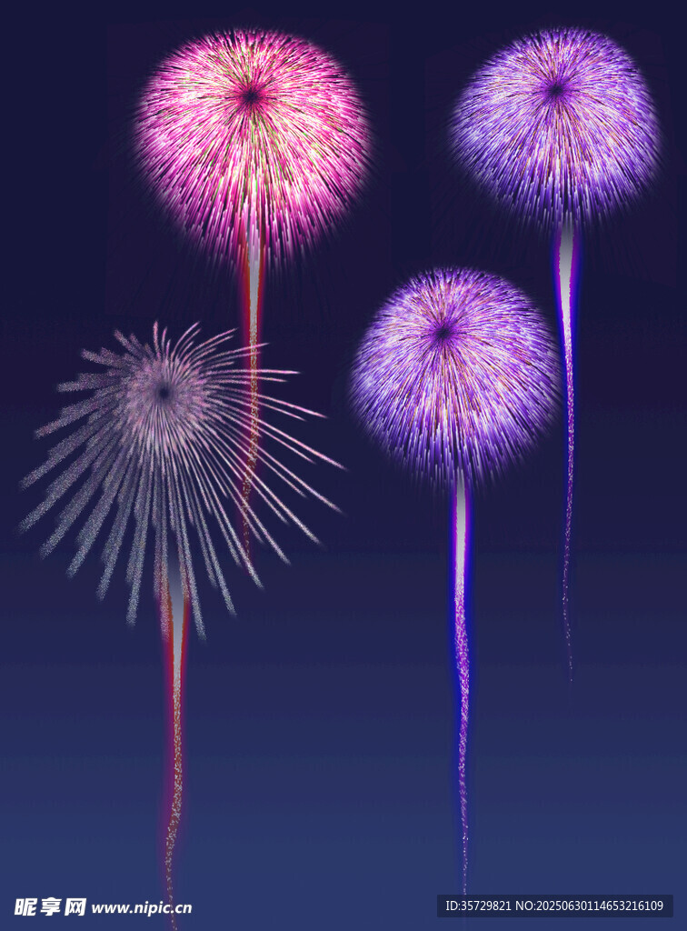 绚丽多彩烟花绽放夜空